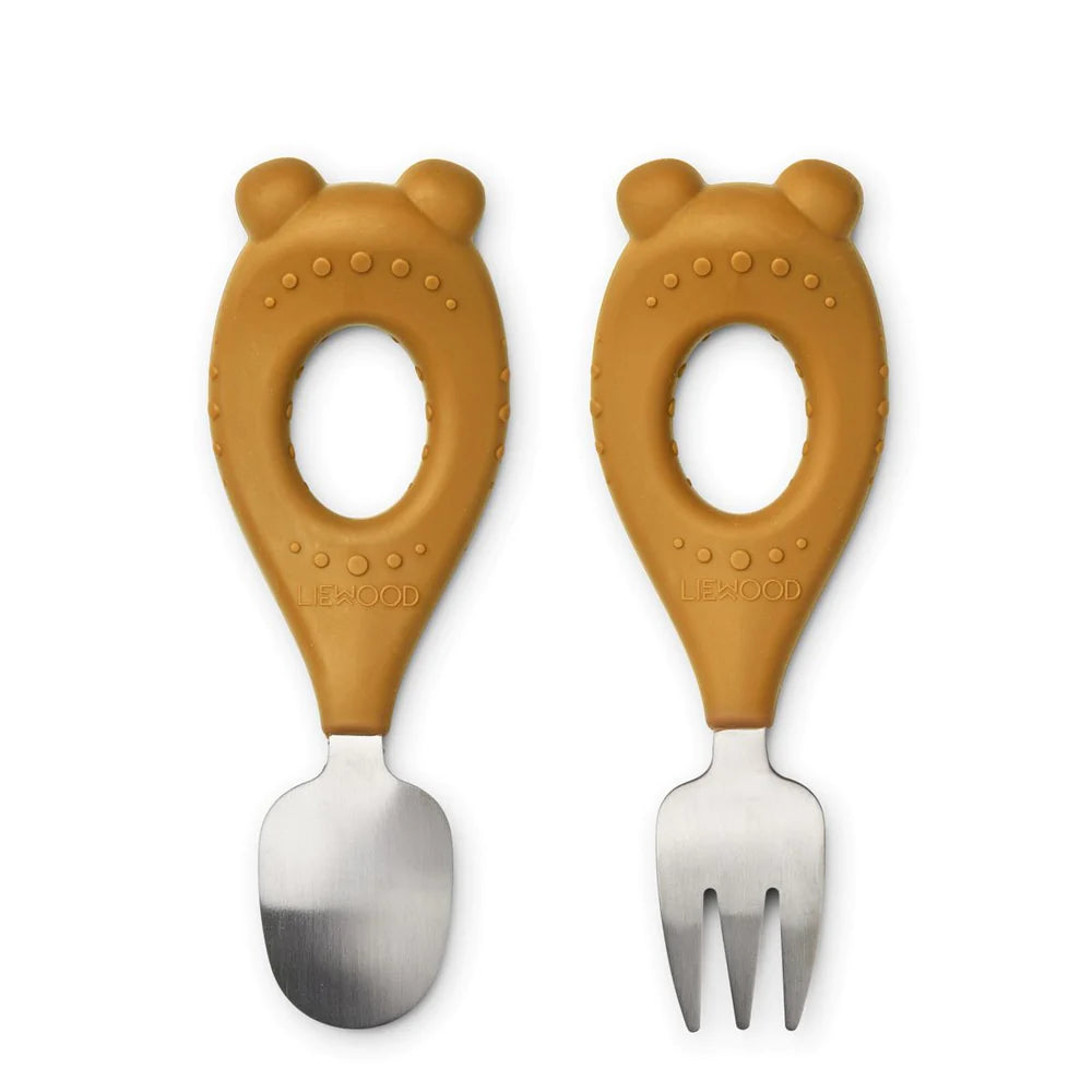 Stanley baby cutlery set Mr bear - Golden caramel