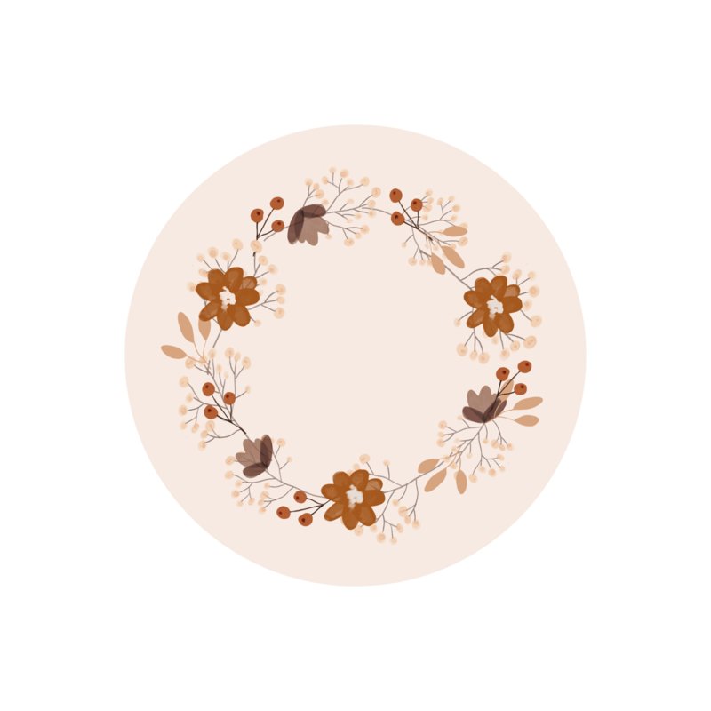 Papel de Parede - Círculo Coroa de Flores