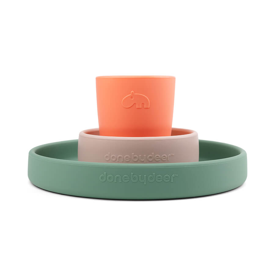 Conjunto de Refeição Silicone - Croco Mix Colorido