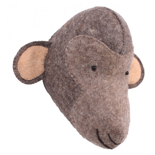 Cabeça de feltro de macaco