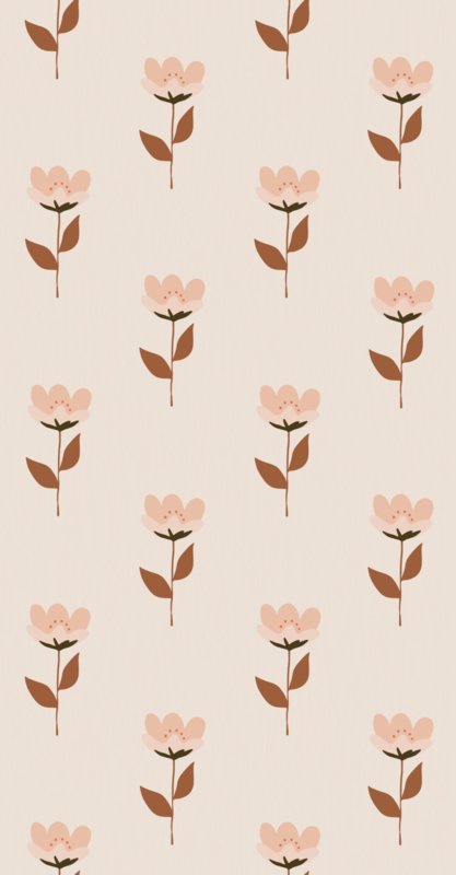Papel de Parede Retro - Flores Rosa