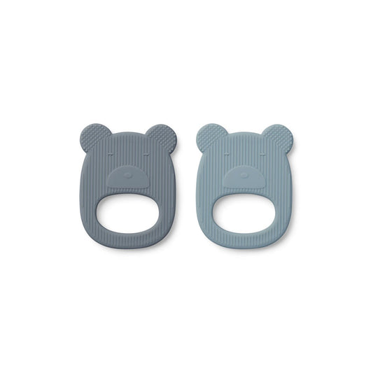 Geo Teether 2 pack - Mr bear blue mix