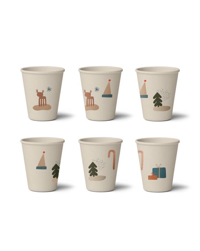 Copos de bambú - pack de 6 copos Natal