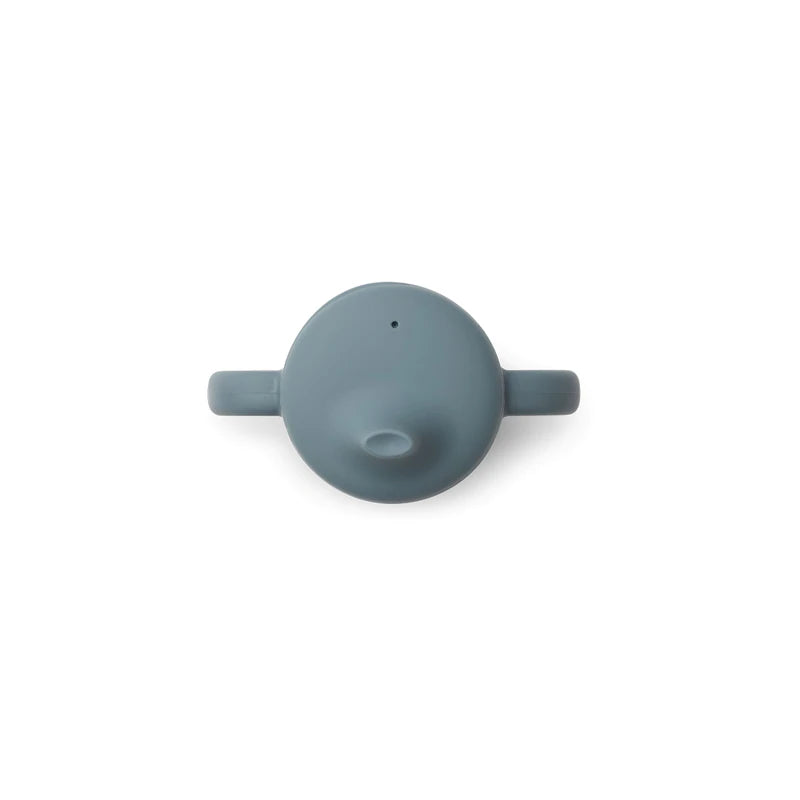 Copo em silicone com tampa Neil - Dinossauro azul baleia
