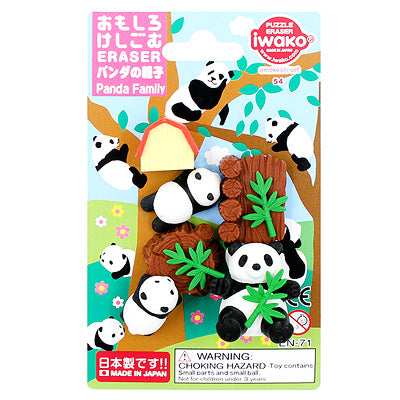 Pack de 9 gomas de borrar - Panda