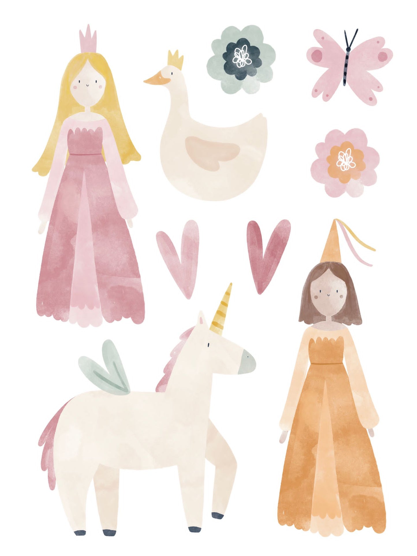 Wallstickers Princesas e unicórnios