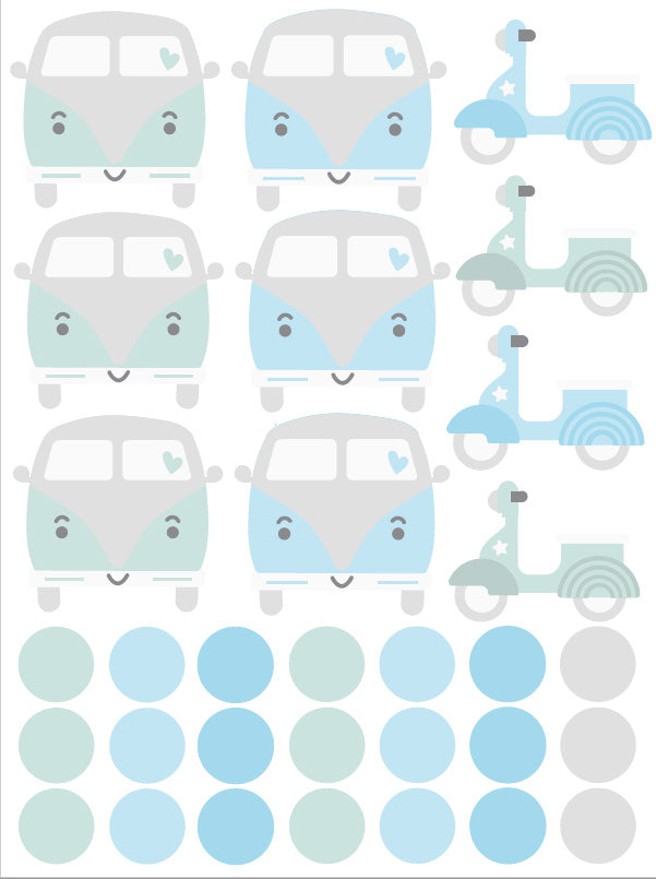 Wallstickers VW e Scooter