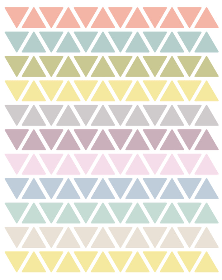 Wallstickers triângulos mix pastel