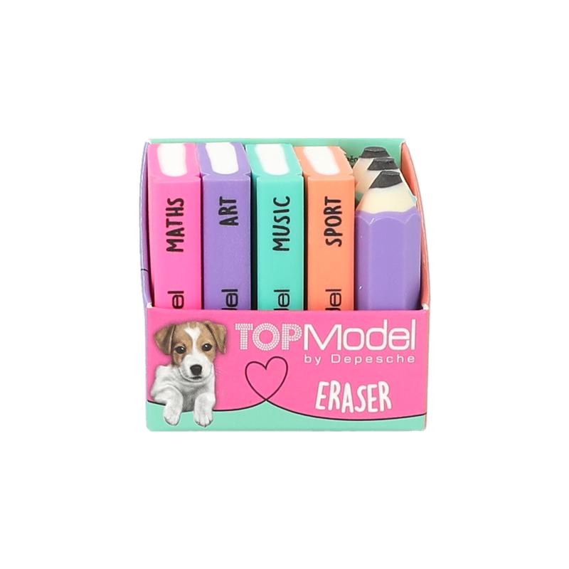 Livros e lápis de borracha - Happy dog
