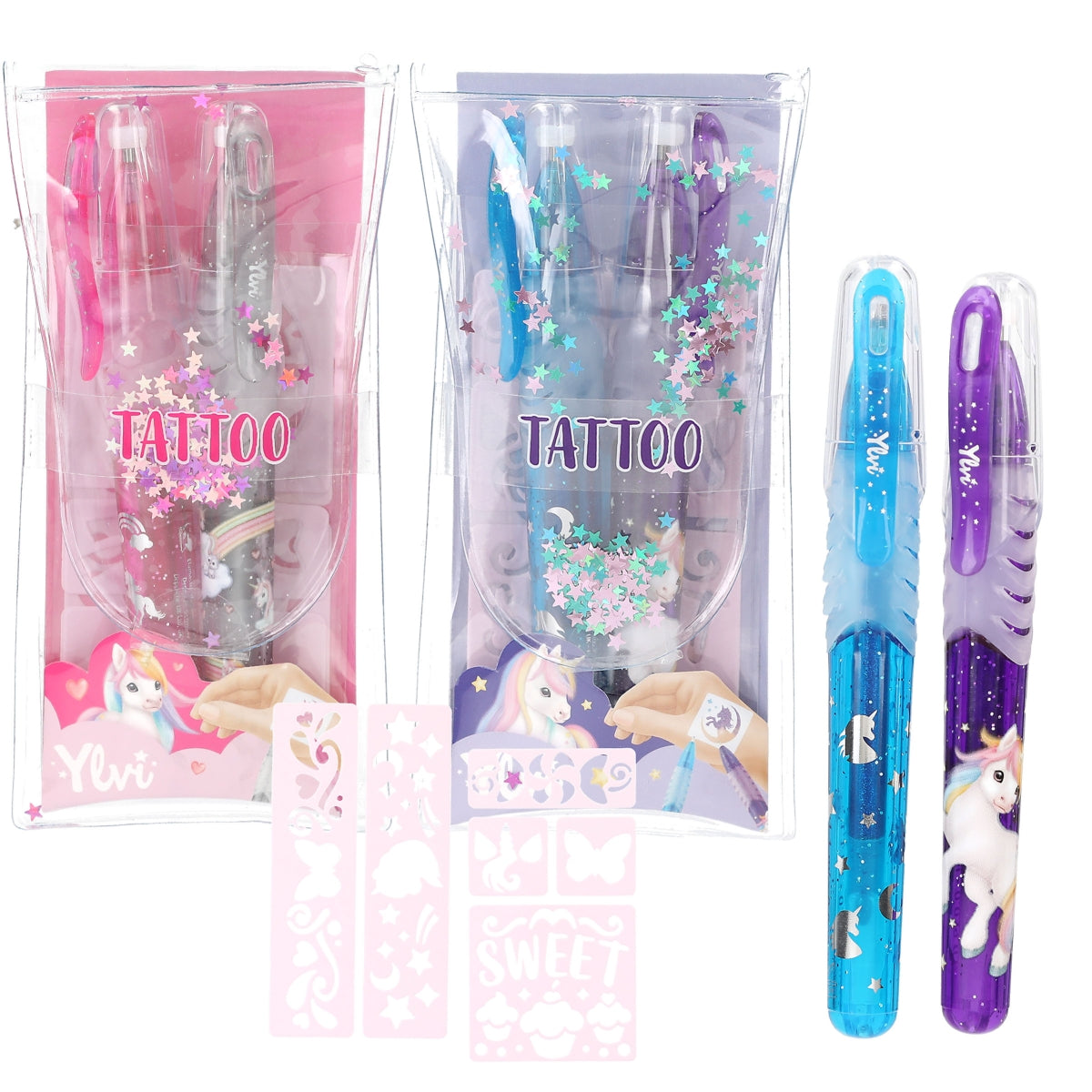 Canetas Tatuagem Glitter - Unicornio
