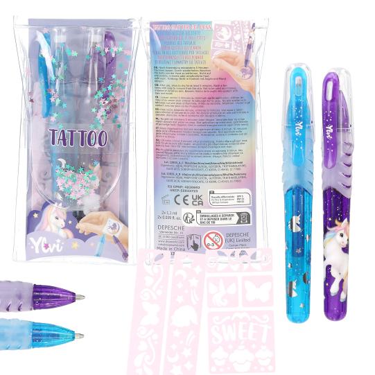Canetas Tatuagem Glitter - Unicornio