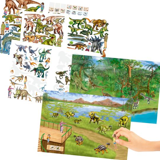 Livro de Stickers Cria o Zoologico de Dinossauros
