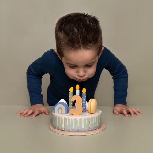 Bolo de aniversário em madeira - Azul