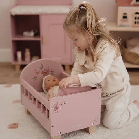 Cama de boneca em madeira - Rosa - Essentials
