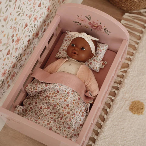 Cama de boneca em madeira - Rosa - Essentials