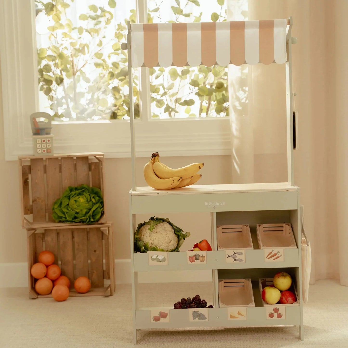 Banca de Mercado de Madeira Little Dutch – Verde