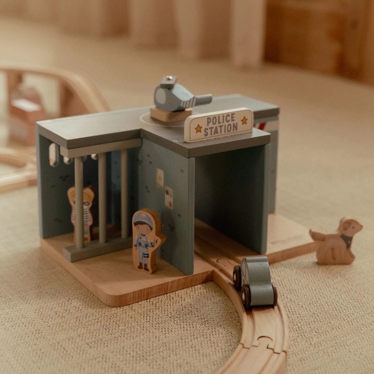Esquadra de polícia de madeira – Azul Little Dutch