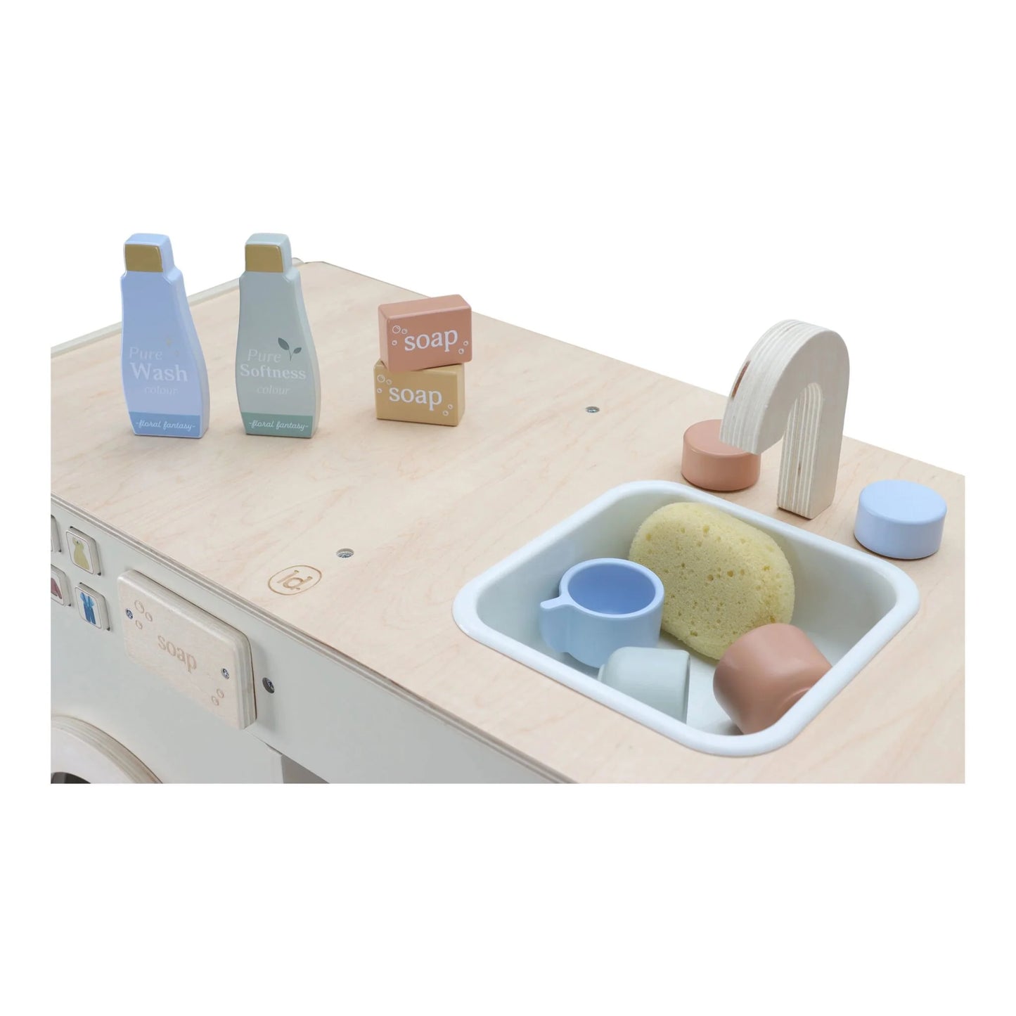 Máquina de lavar roupa em madeira Creme - Little Dutch