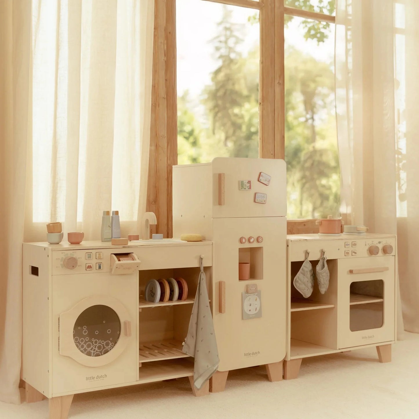 Cozinha de madeira para brincar Creme - Little Dutch