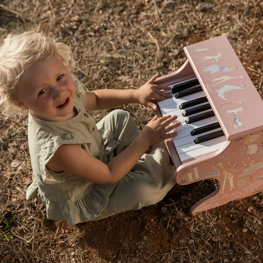 Piano de madeira - Safari Friends Rosa