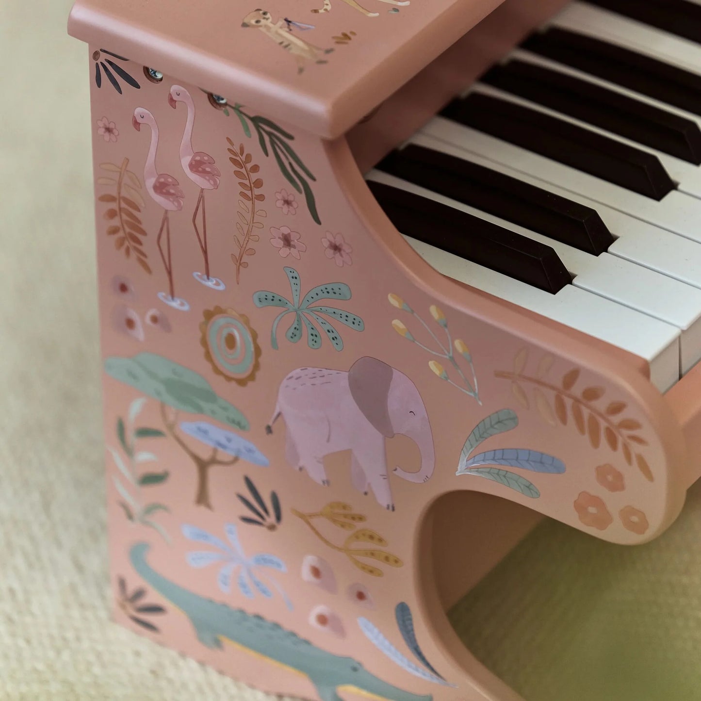 Piano de madeira - Safari Friends Rosa