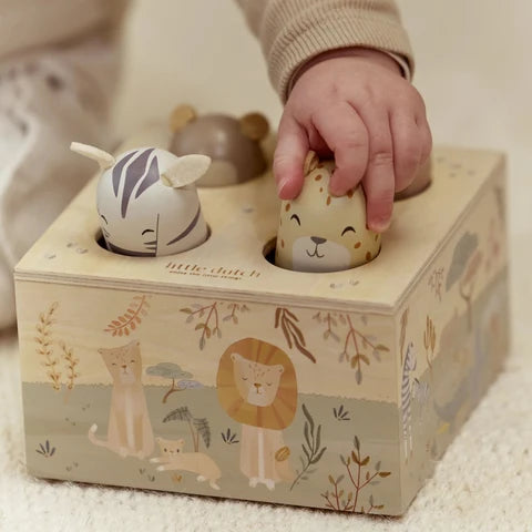 Brinquedo Pop-Up em Madeira | Verde | Safari Friends