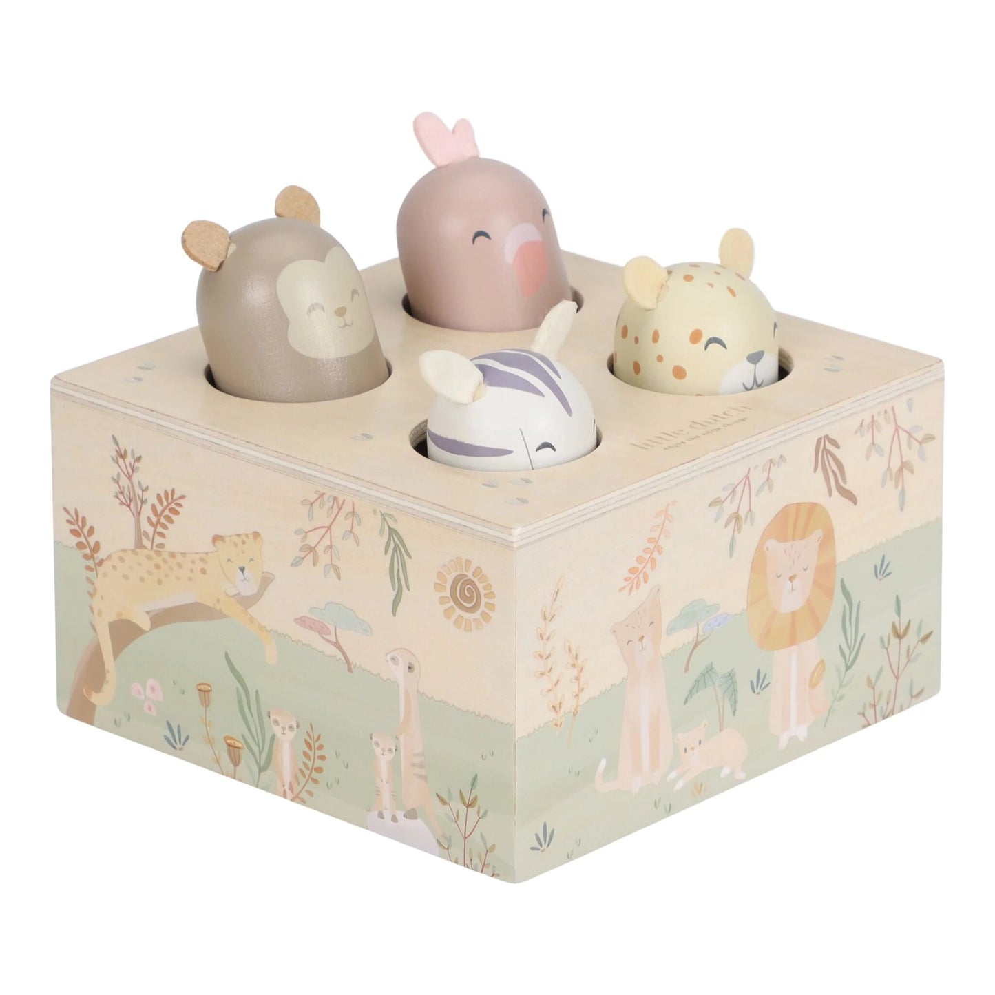 Brinquedo Pop-Up em Madeira | Verde | Safari Friends