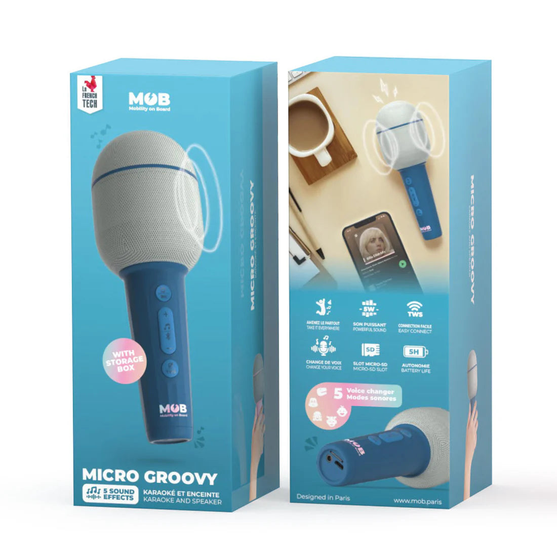 Micro groovy navy - microfone multifuncional