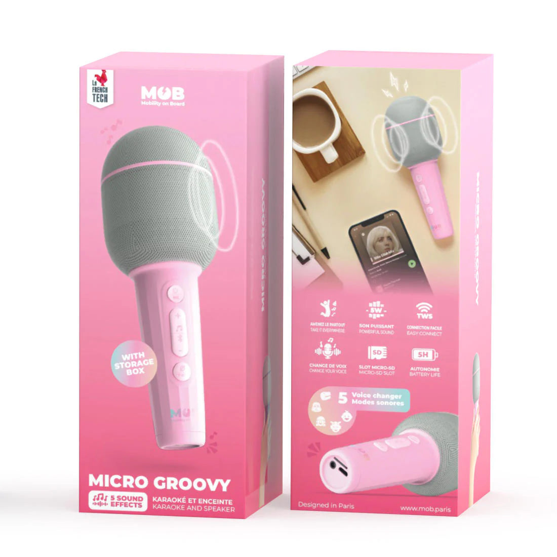 Micro Groovy Marshmallow - microfone multifuncional