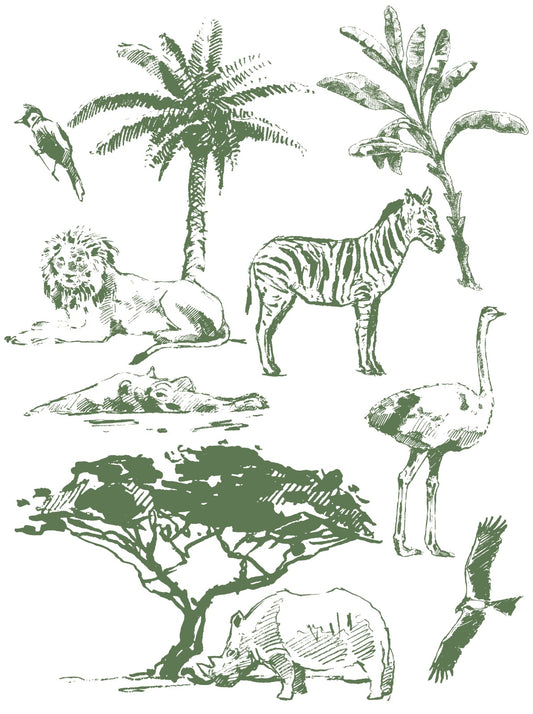 Vinilos decorativos safari verdes