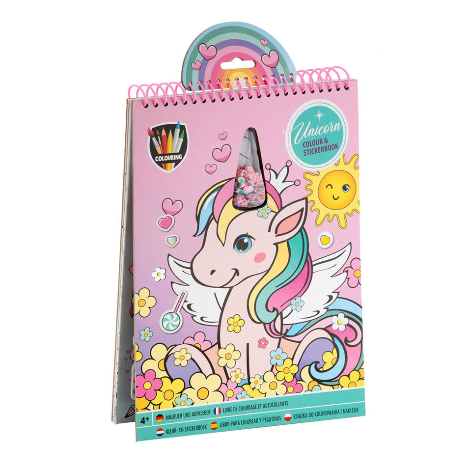 Livro de colorir c/stickers - Unicornio