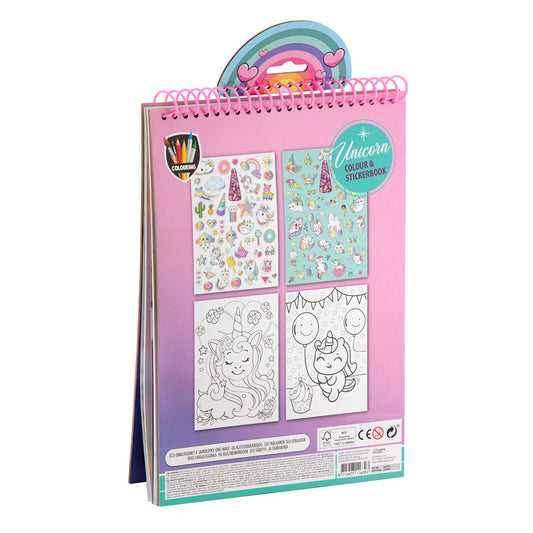 Livro de colorir c/stickers - Unicornio