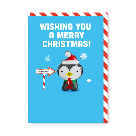 Postal de Natal com iman - Pinguim