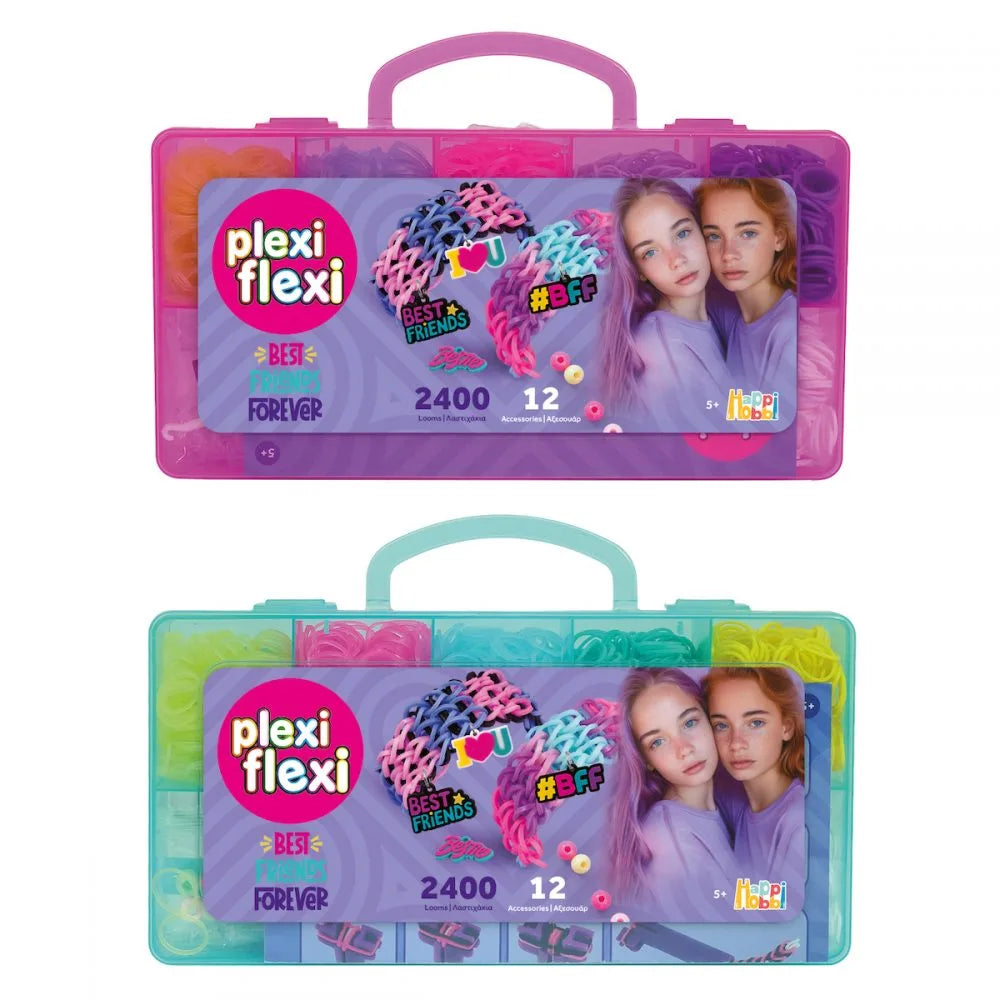 Kit para fazer Pulseiras c/2400 elasticos - Best Friends Forever