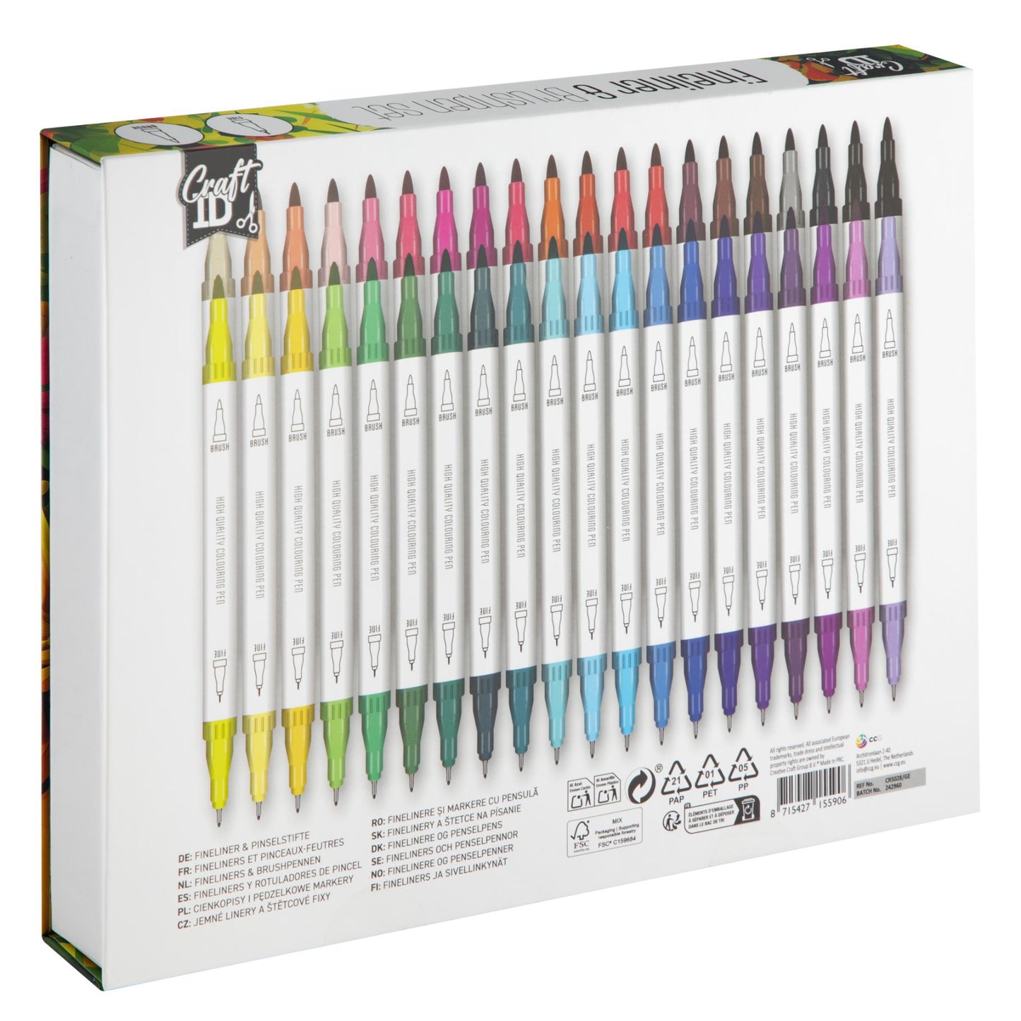 Marcadores profissionais c/fineliner 40pcs