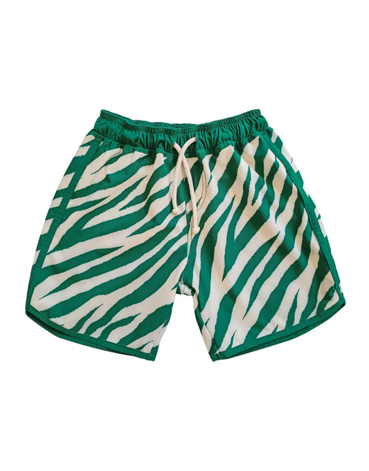 Electric Zebra Emerald Quick Dry Beach Short