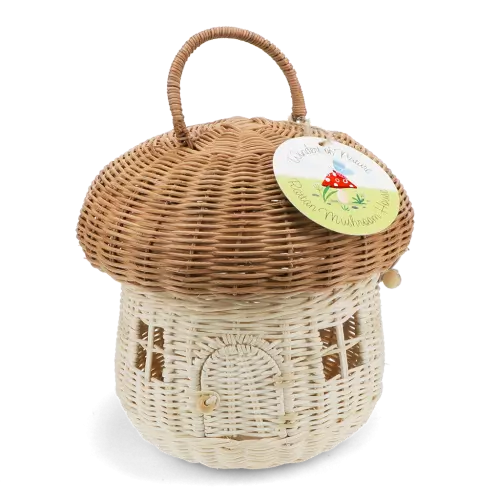 Cesto de rattan - Casa cogumelos