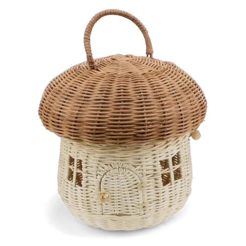 Cesto de rattan - Casa cogumelos