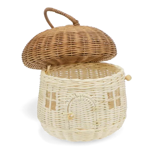 Cesto de rattan - Casa cogumelos