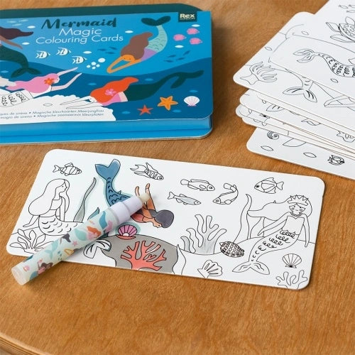Cartões mágicos para colorir com água - Sereia