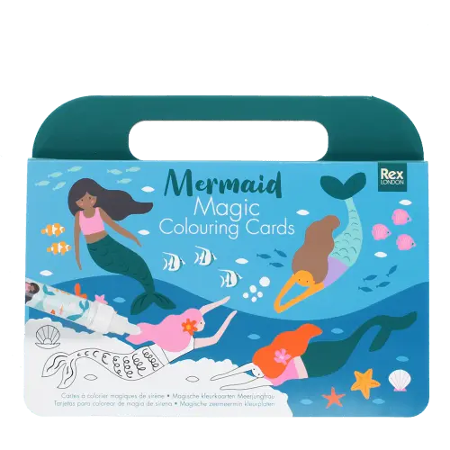 Cartões mágicos para colorir com água - Sereia
