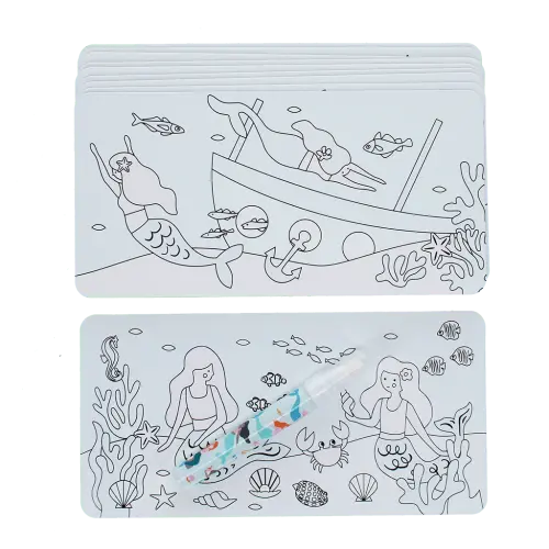 Cartões mágicos para colorir com água - Sereia