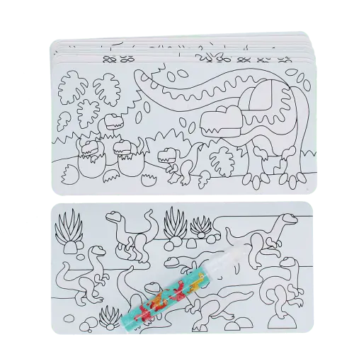 Cartões mágicos para colorir com água - Dinossauros