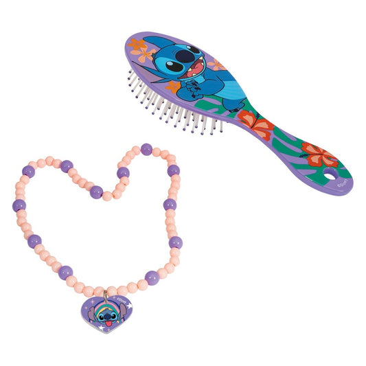 Escova de cabelo e Colar - Stitch