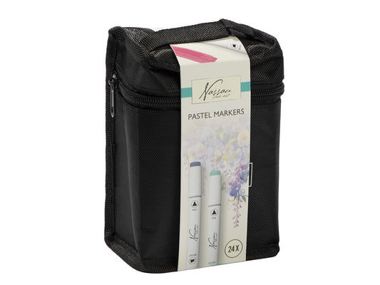 Marcadores ponta dupla 24pcs pastel