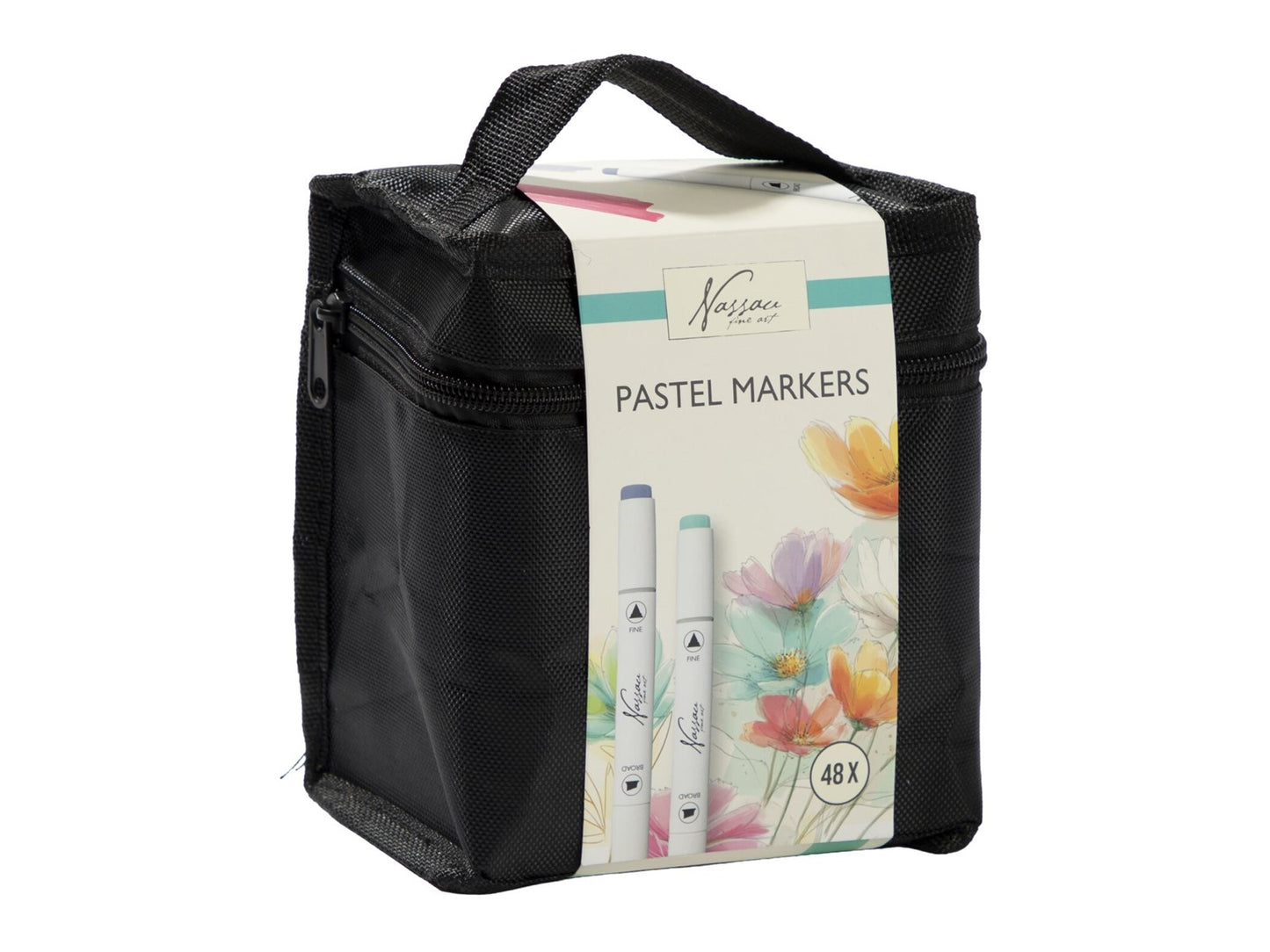 Marcadores ponta dupla 48pcs pastel