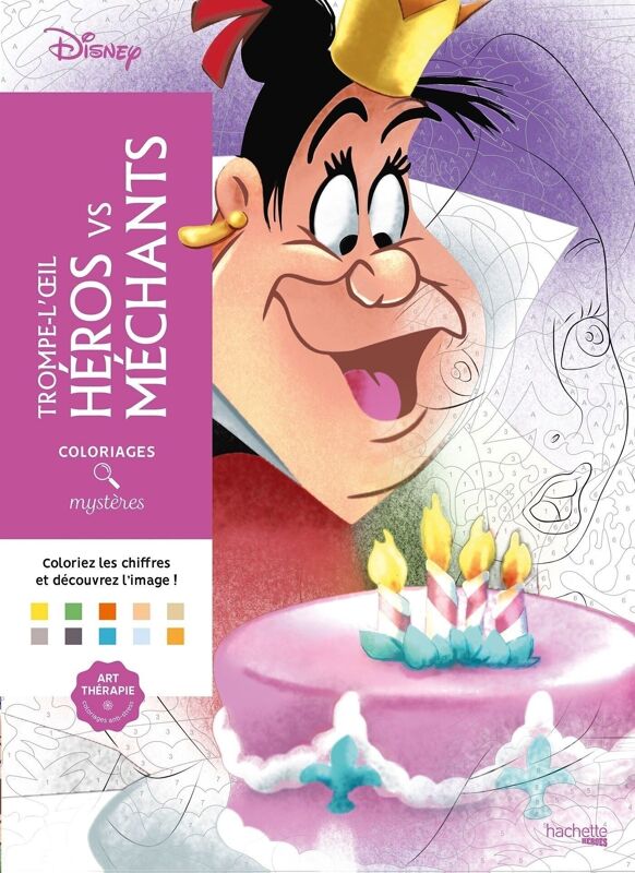 Livro de colorir - Arteterapia - héros vs méchants trompe-l'oeil, Disney