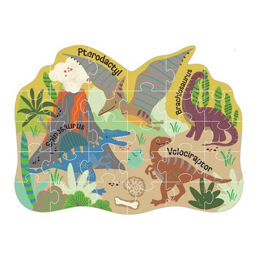 Puzzle 30 peças em formato de dinossauro