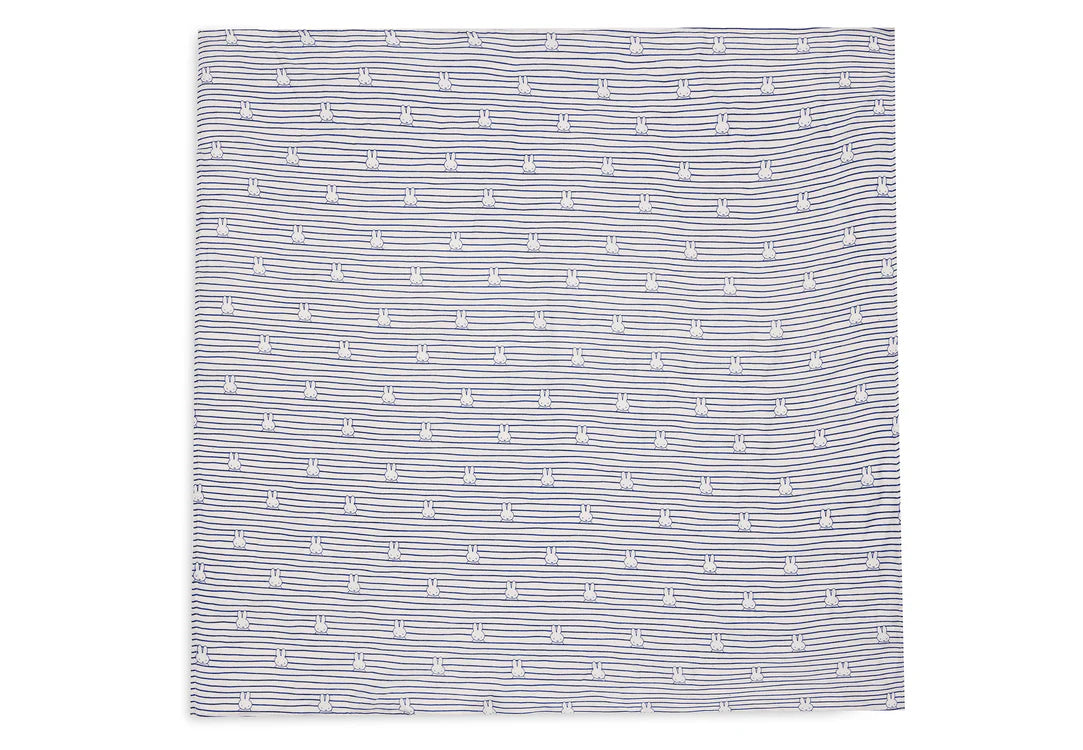 Musselina Swaddle 115x115cm Miffy Stripe - Azul-marinho