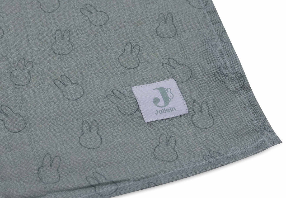 Musselina Swaddle 115x115cm Miffy Silhouettes - Verde Mar